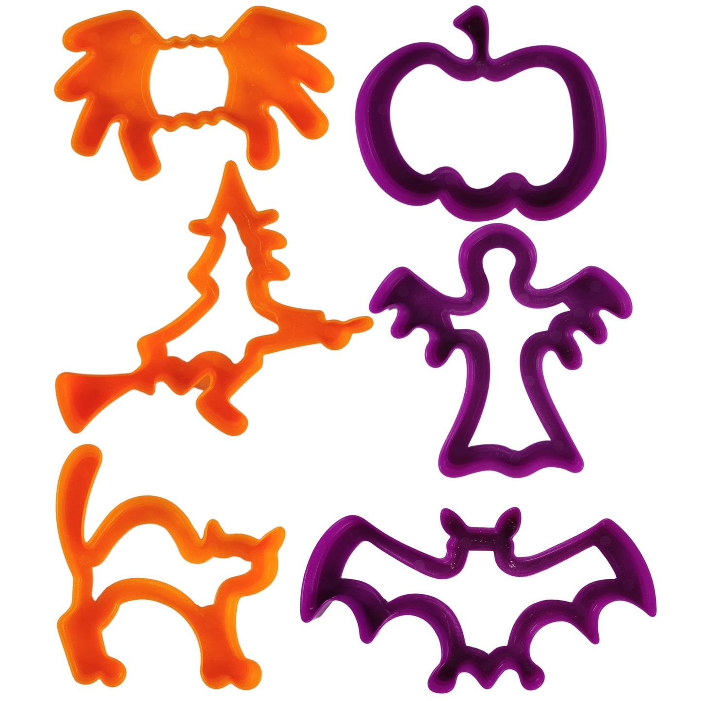 Plastic Halloween Dough Cutters Pack of 6 for Playdough & Baking