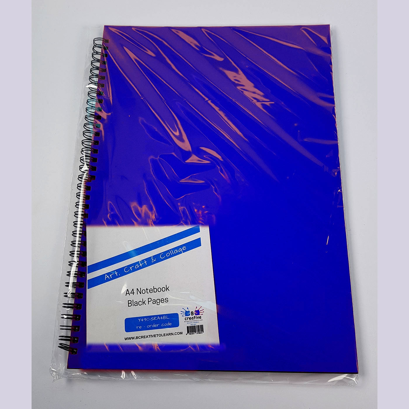 Oversize A4 Hardback Project Book Blue Cover Black Pages