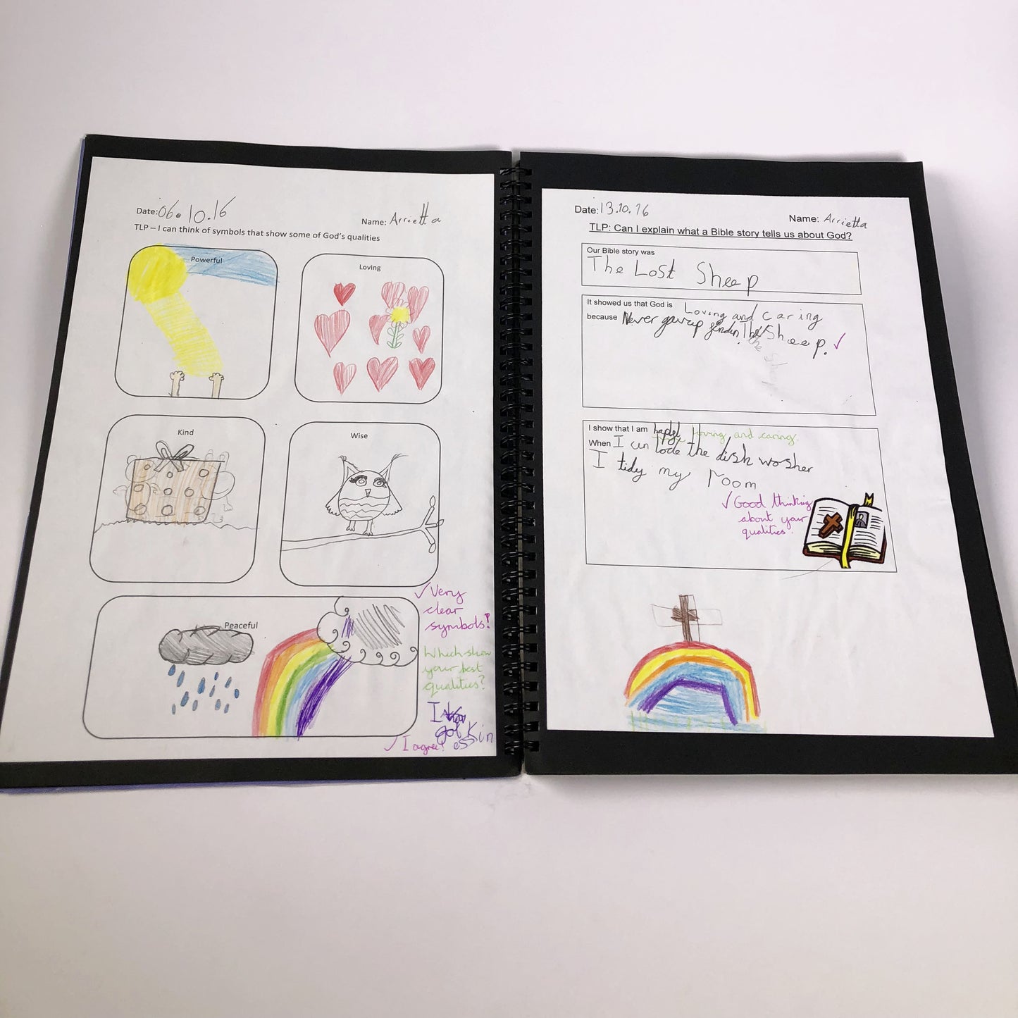 Oversize A4 Hardback Project Book Blue Cover Black Pages
