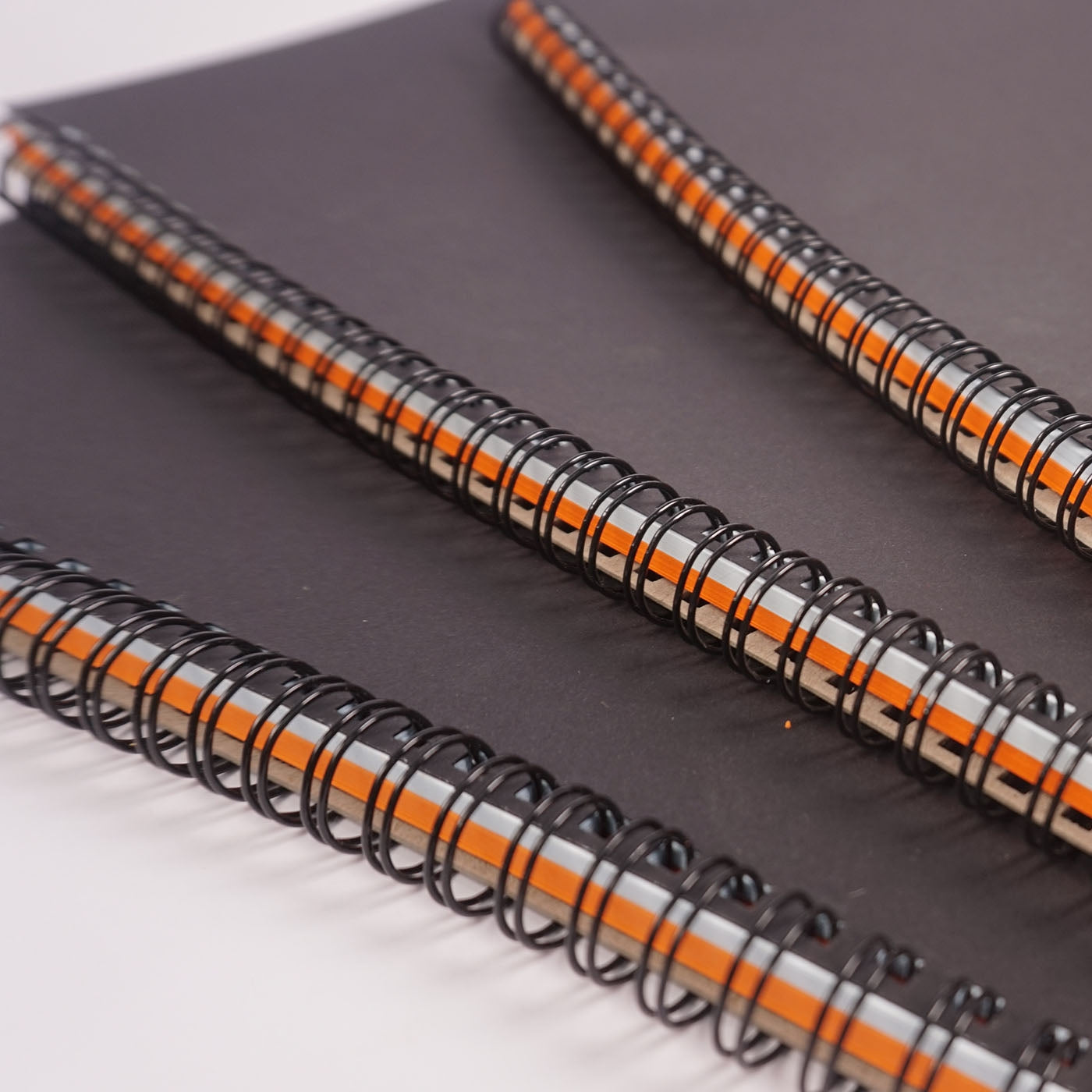 Oversize A4 Hardback Project Book Black Cover 20 Blue & Orange Pages