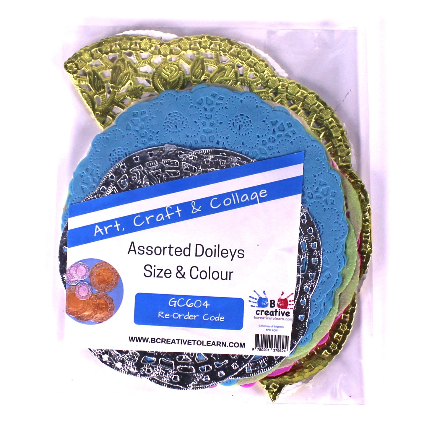 assorted doilies metallic and coloured