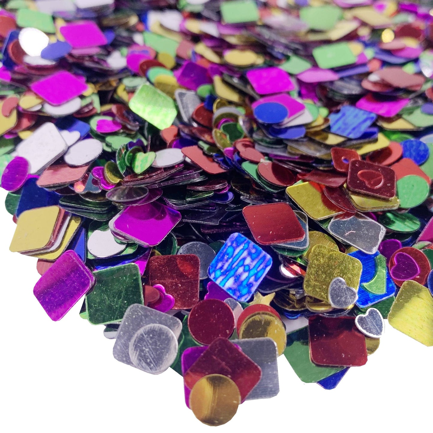Sequins in Assorted Sizes, Shapes & Colours