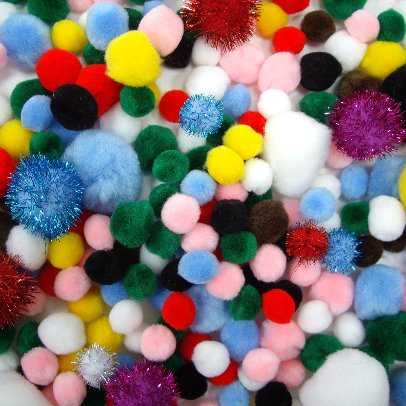 assorted pom poms