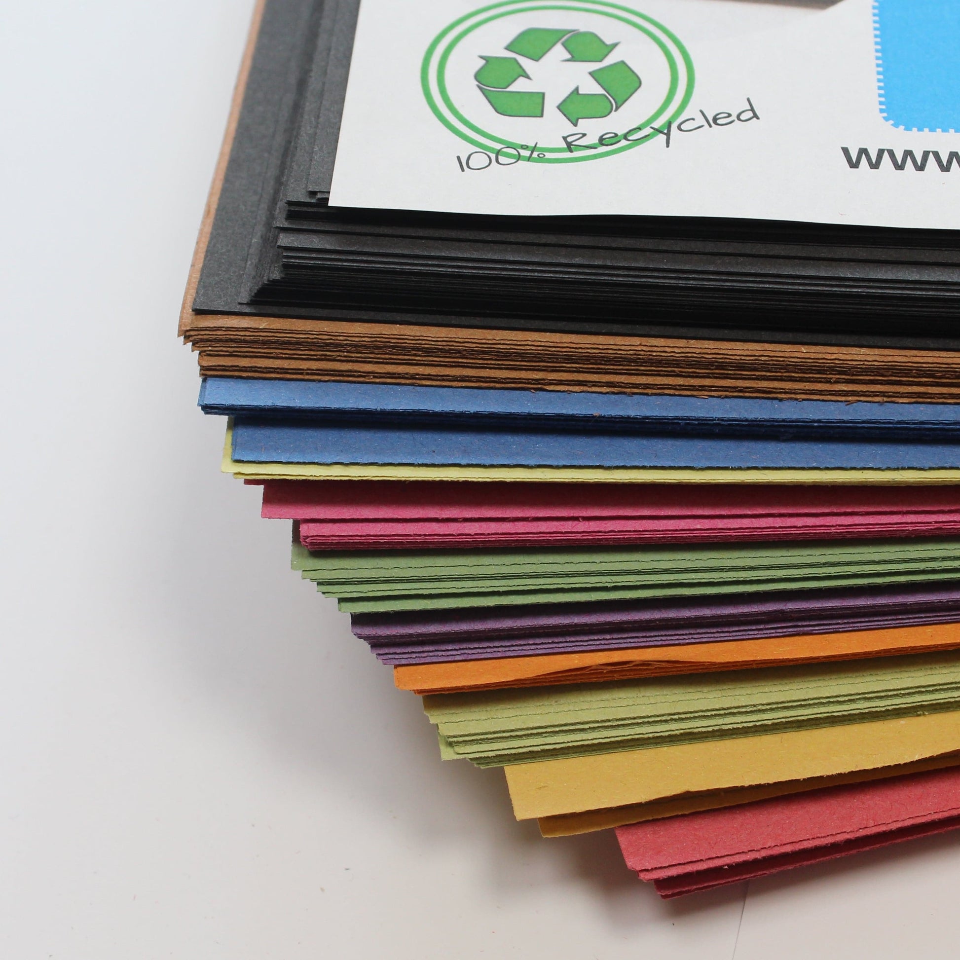 Recycled bright and black sugar paper