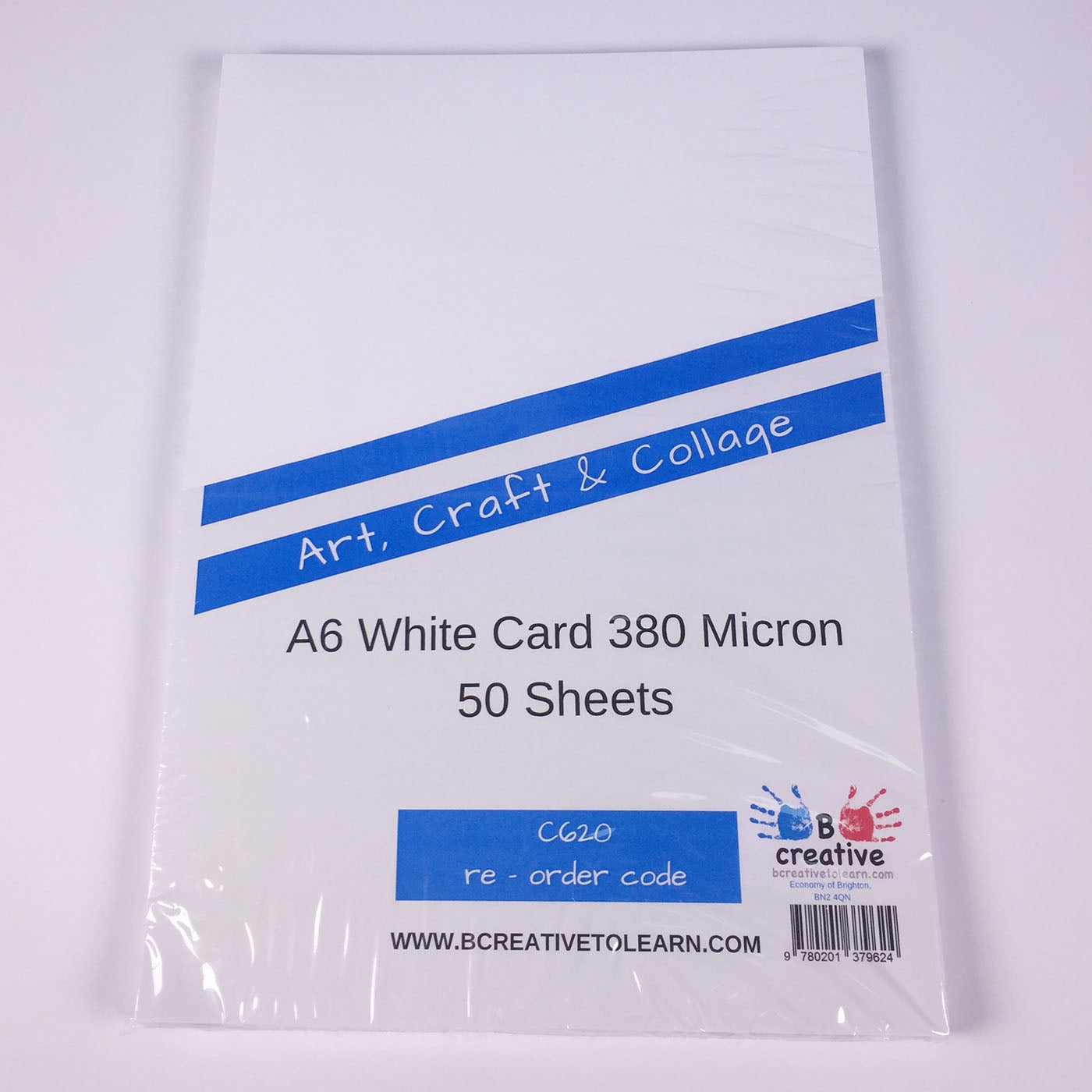 blank white A6 card