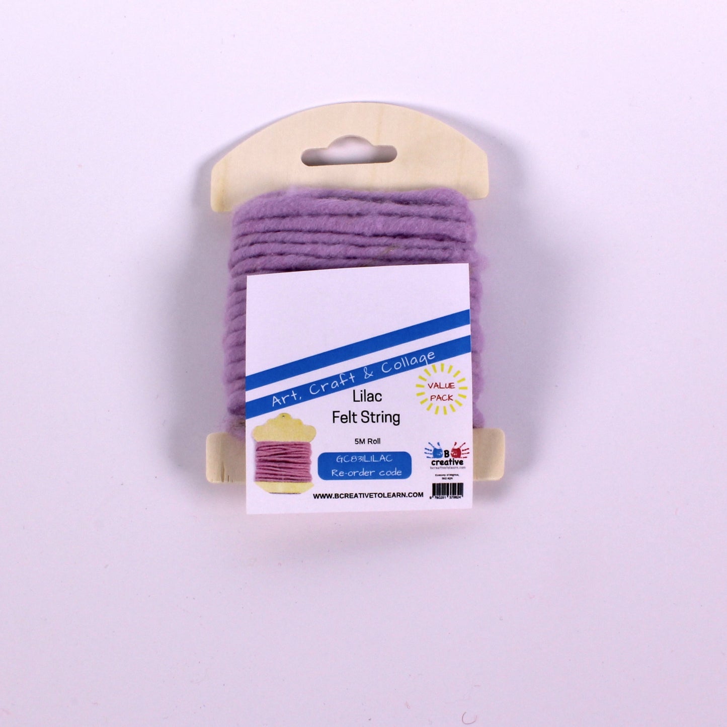 Felt String Wool Cord Roll 5m Choose Colour