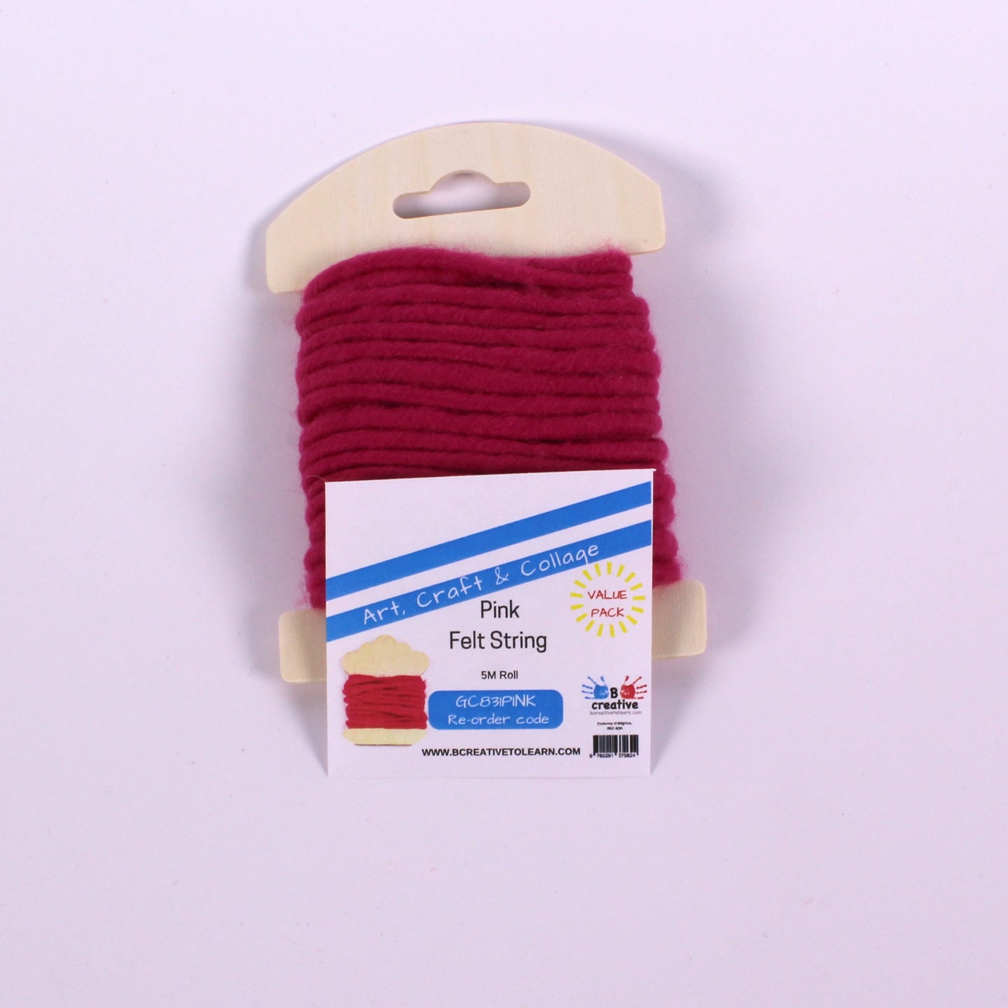 Felt String Wool Cord Roll 5m Choose Colour