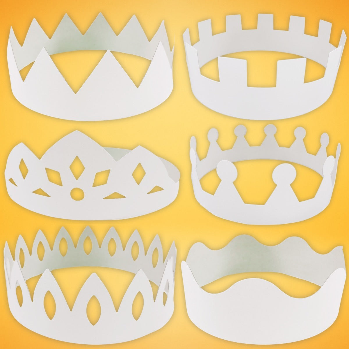 Make Your Own White Craft Crown Party Hats