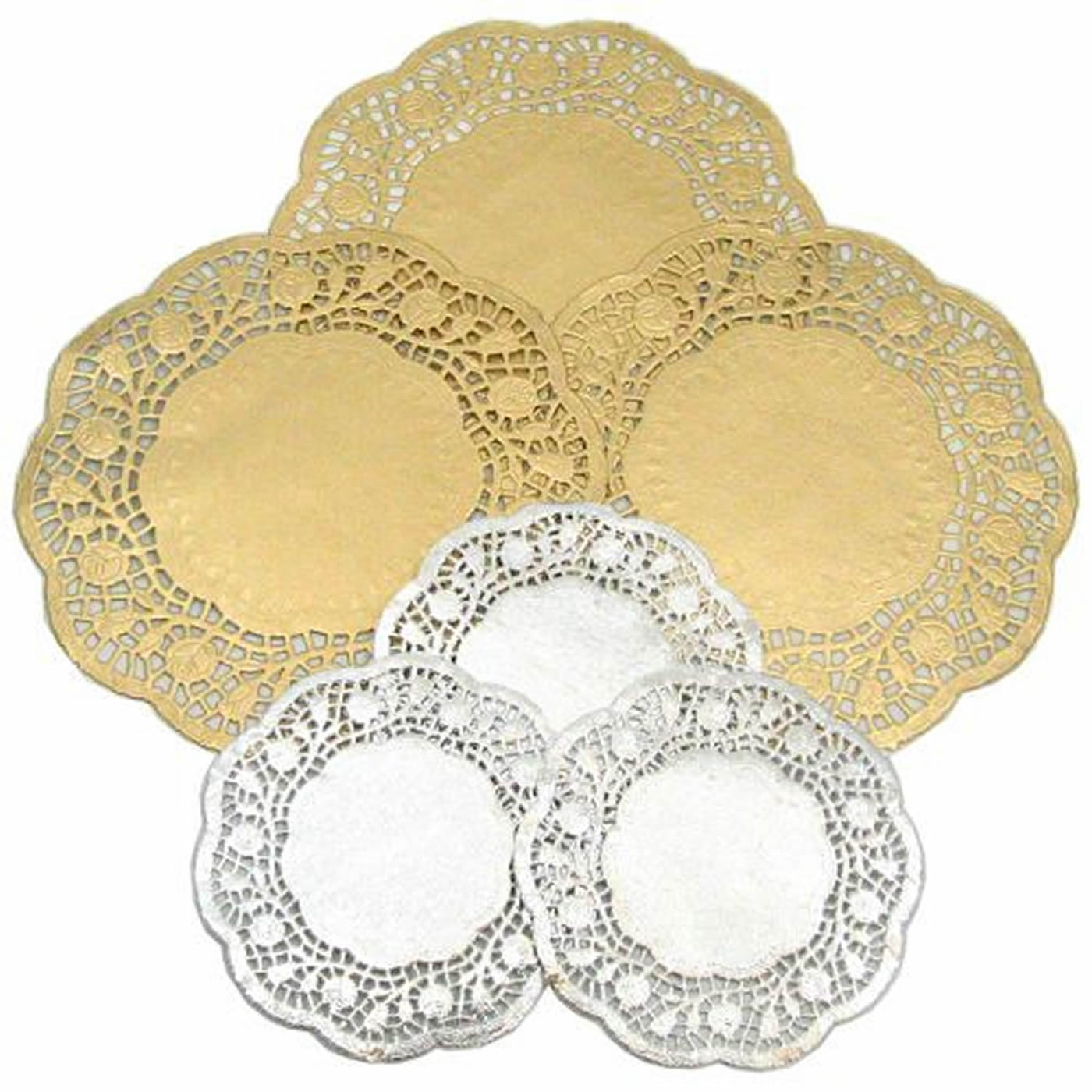 metallic doilies