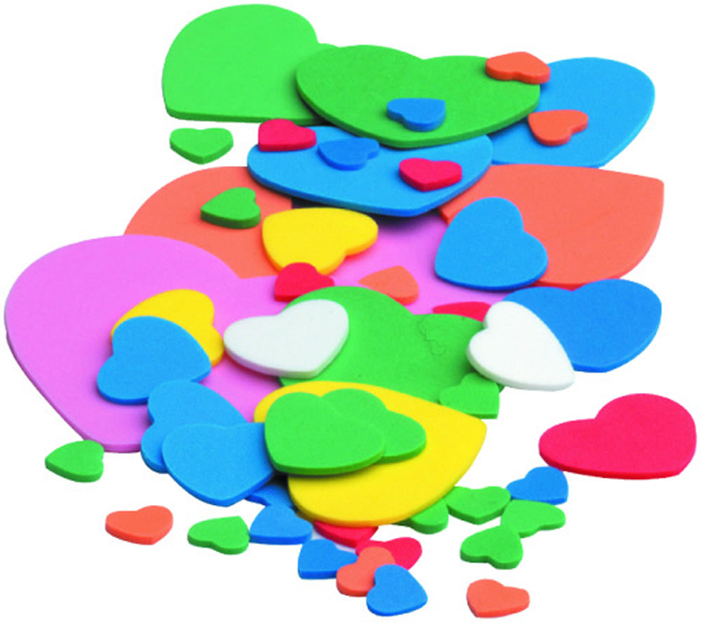 Assorted foam hearts