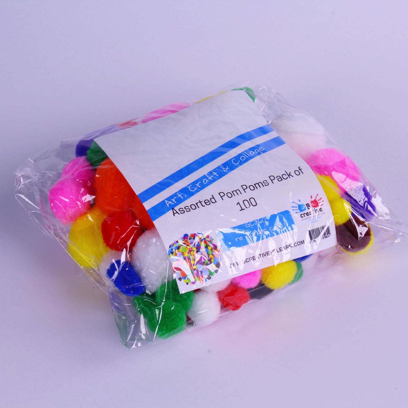 rainbow coloured poms