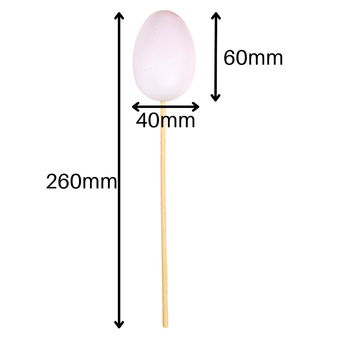White Plastic Craft Eggs On Sticks 55mm 10 Pack Make Your Own Easter Eggs