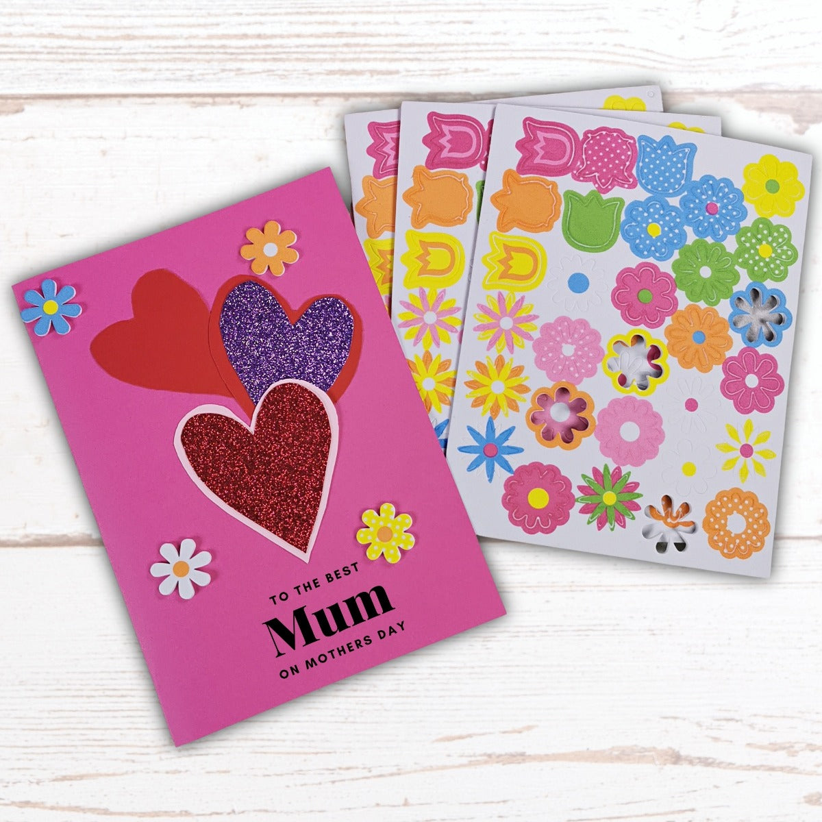 90 Foam 3D Flower Scrapbook Stickers For Childrens Valentines, Mothers Day & Easter Crafts