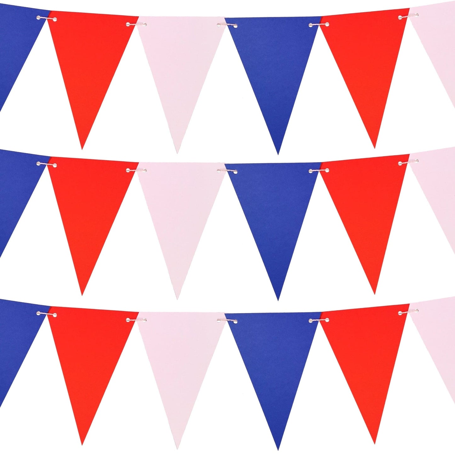 Red, White & Blue Bunting Flags With String