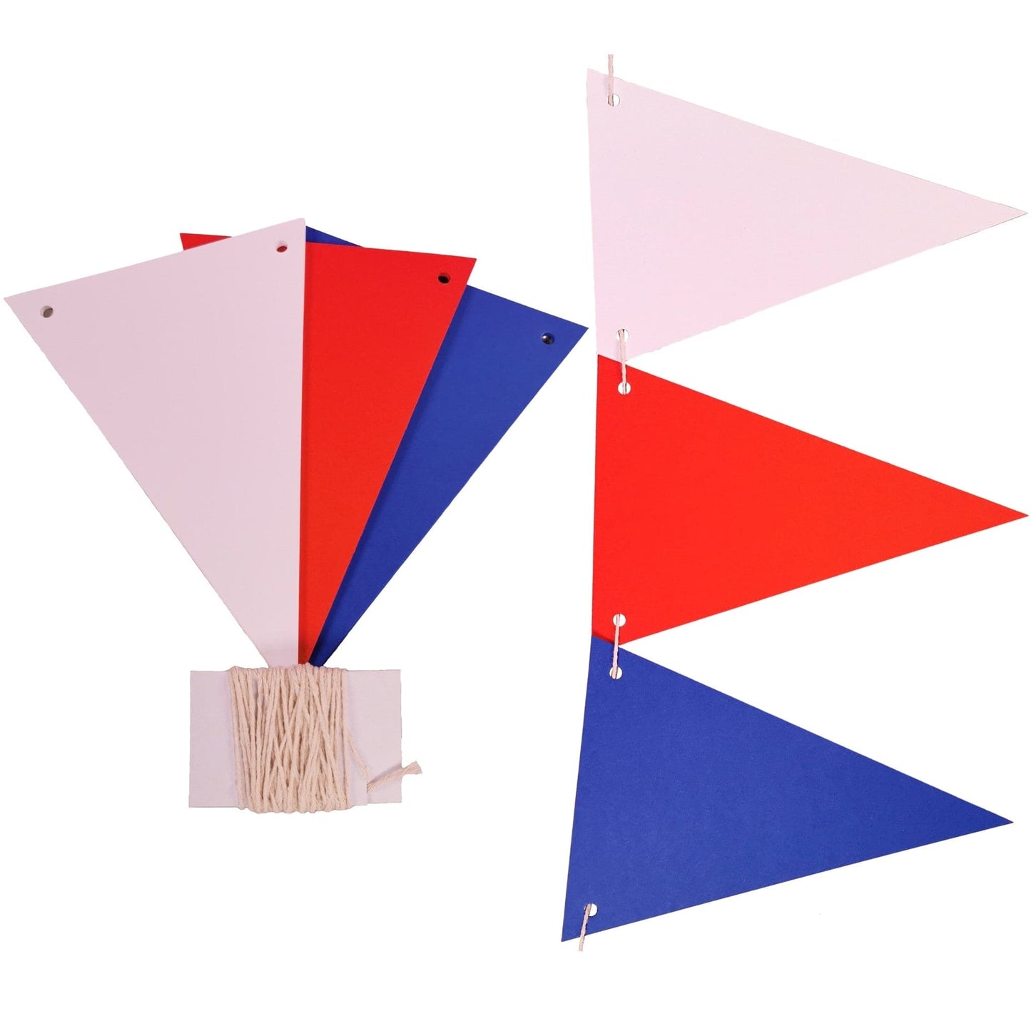 Red, White & Blue Bunting Flags With String