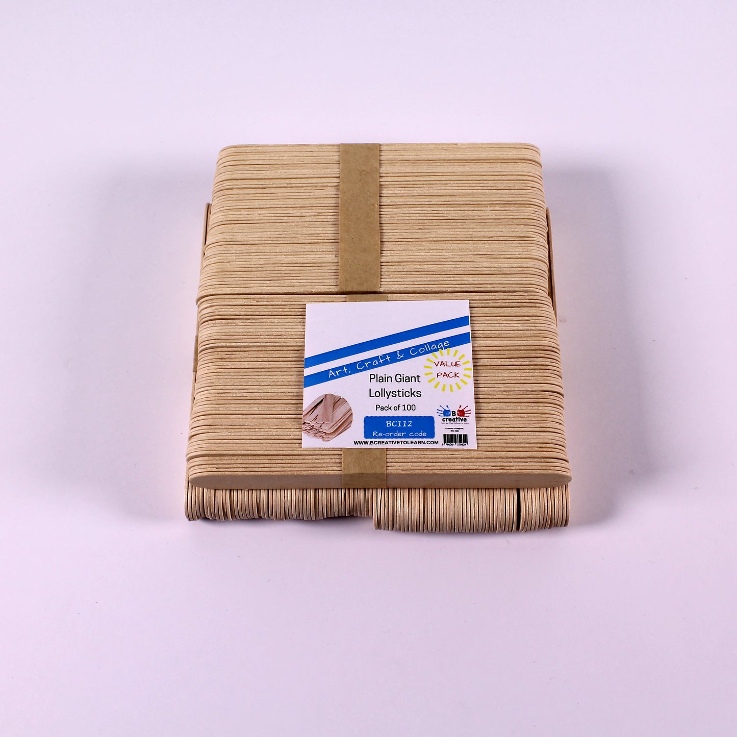 Giant Plain Wooden Lolly Sticks 15cm x 2cm