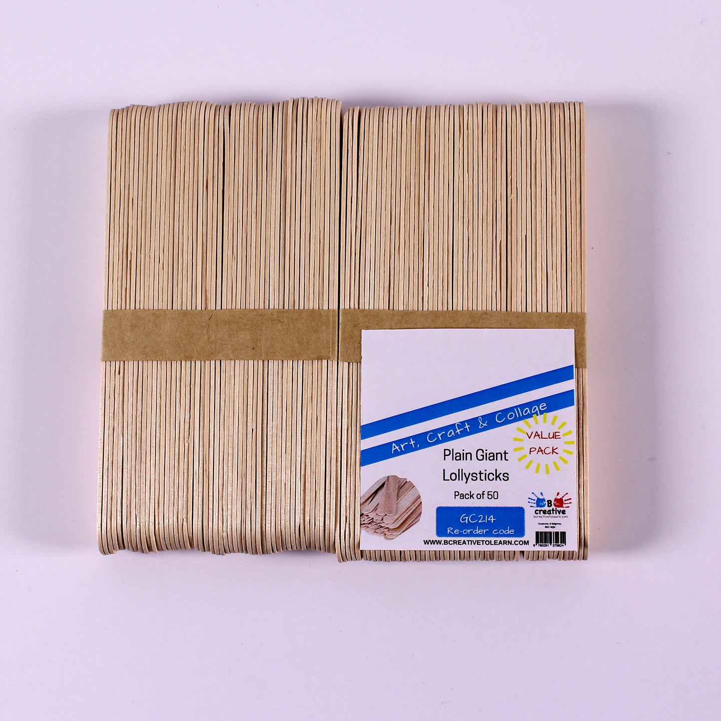 Giant Plain Wooden Lolly Sticks 15cm x 2cm