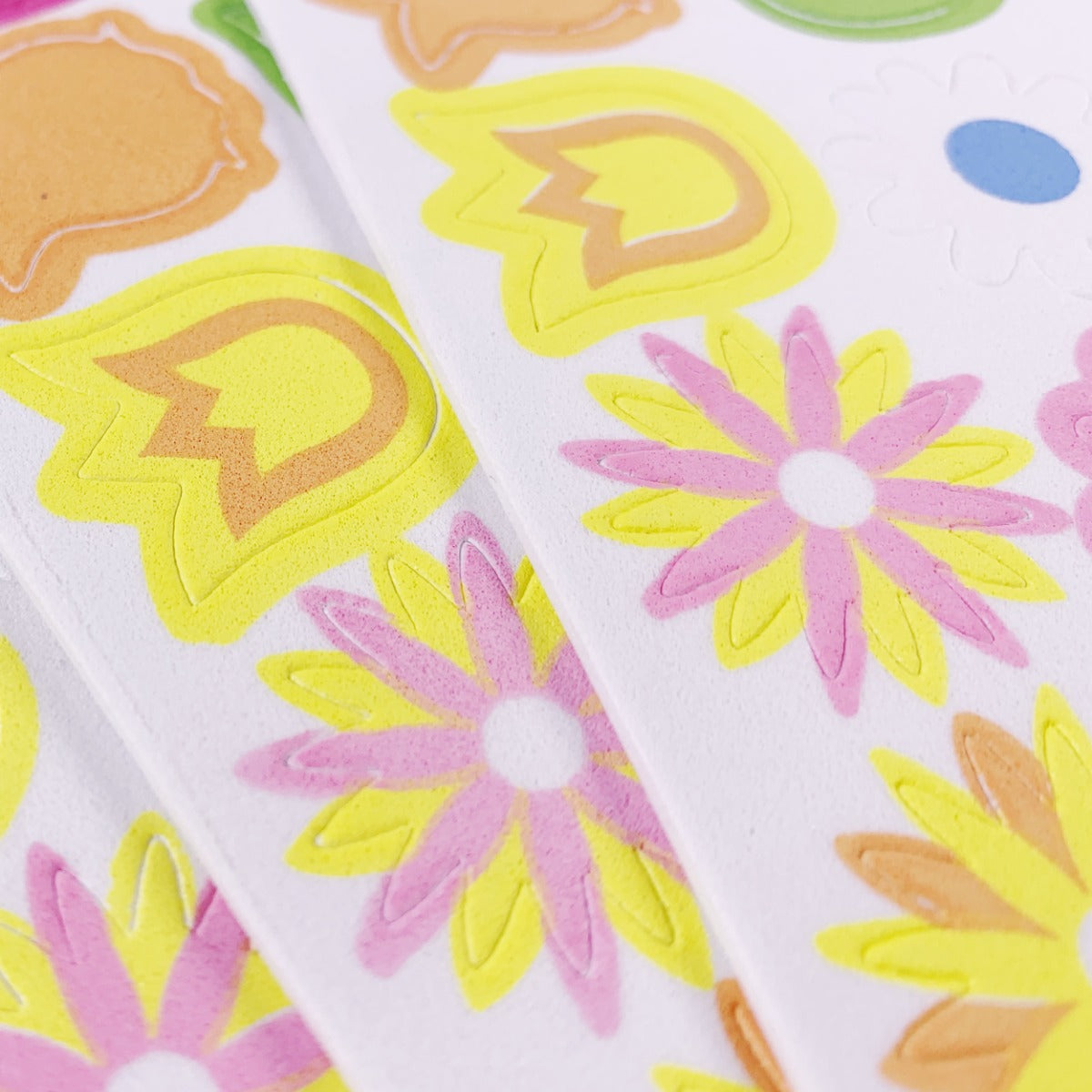 90 Foam 3D Flower Scrapbook Stickers For Childrens Valentines, Mothers Day & Easter Crafts