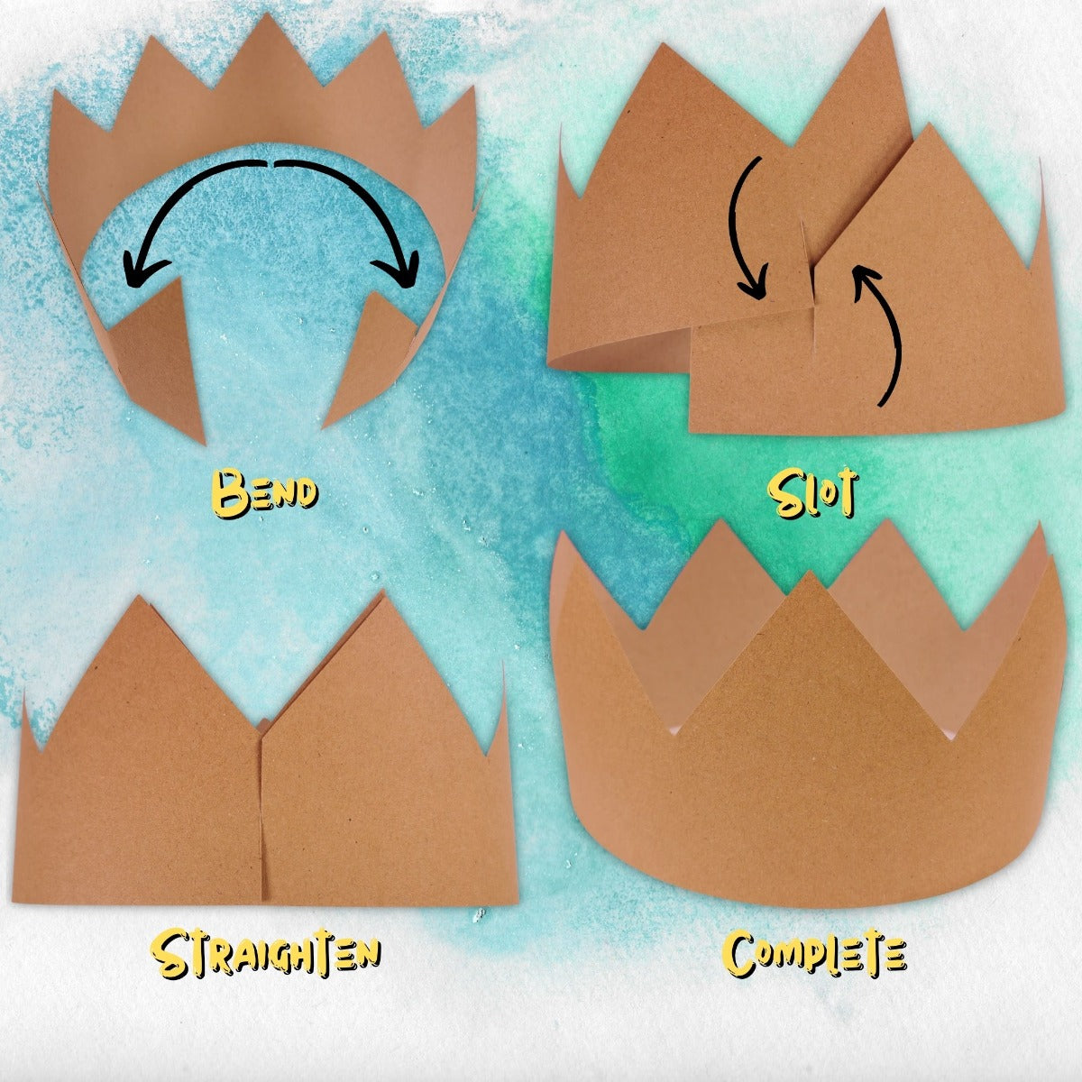 12 Make Your Own Recycled Kraft Crown Party Hats