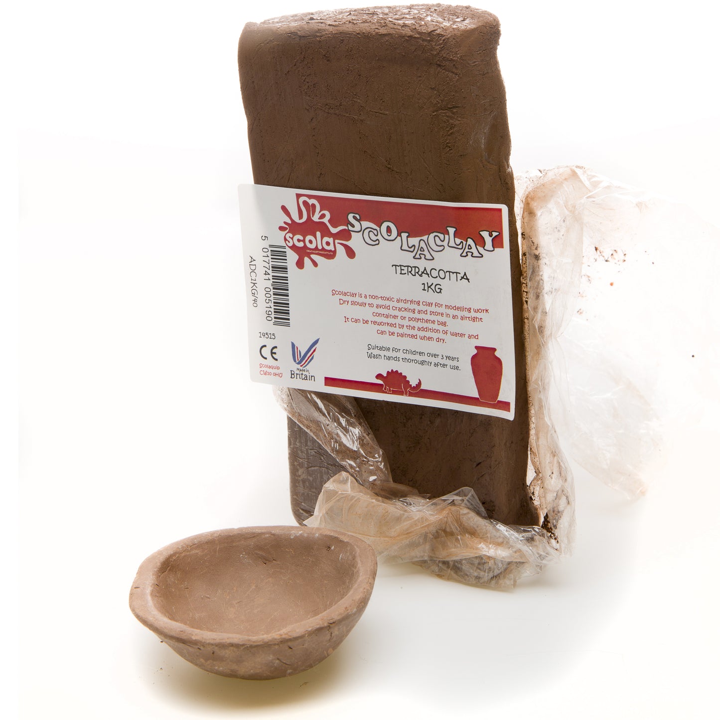 Air Hardening Clay with Fibres 1kg Terracotta
