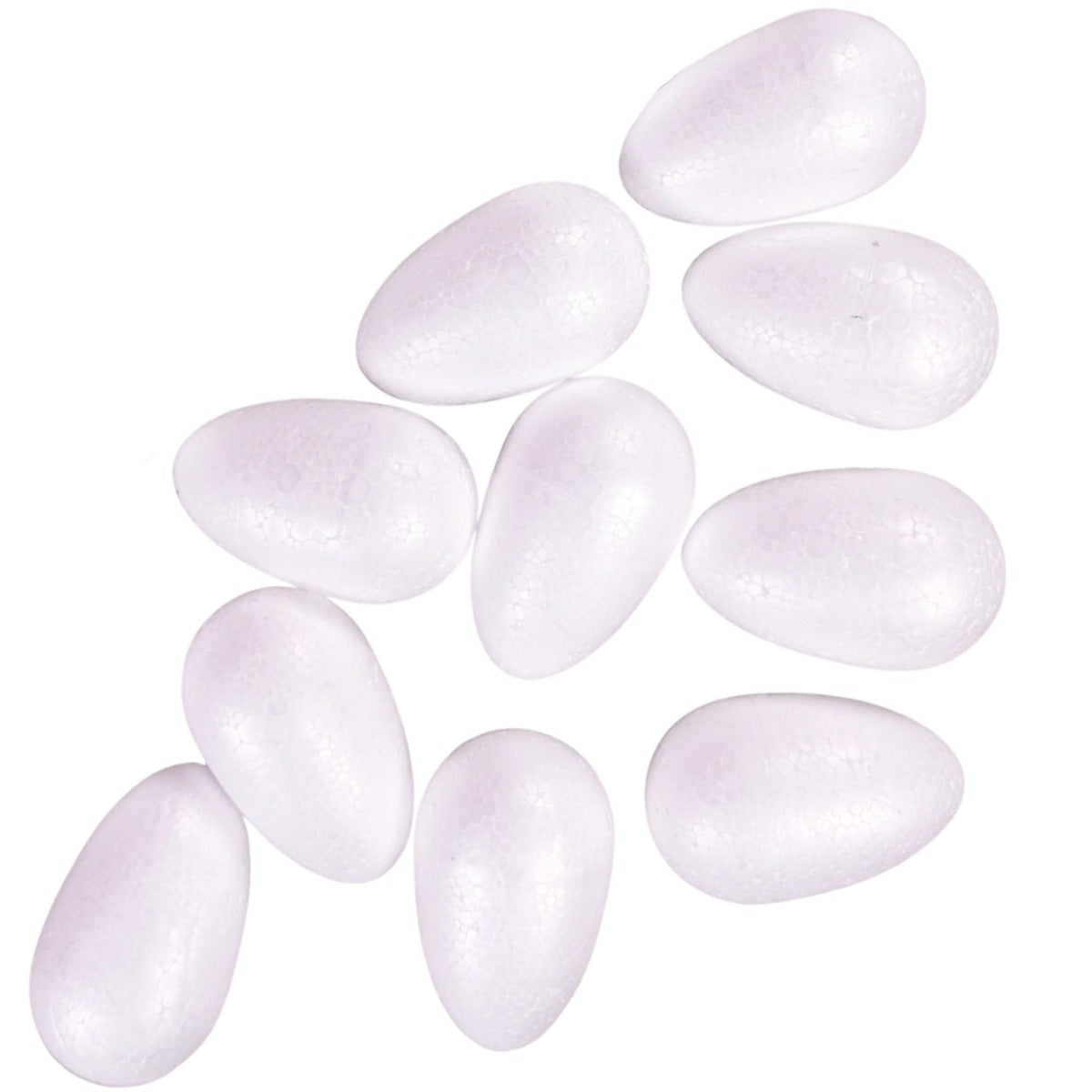White Polystyrene Easter Craft Eggs 8cm Size