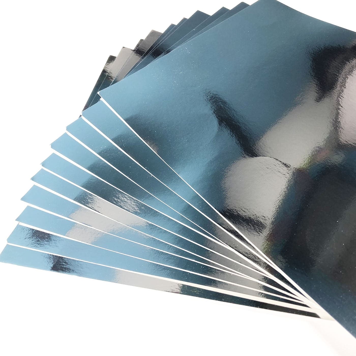 Shiny silver card sheets