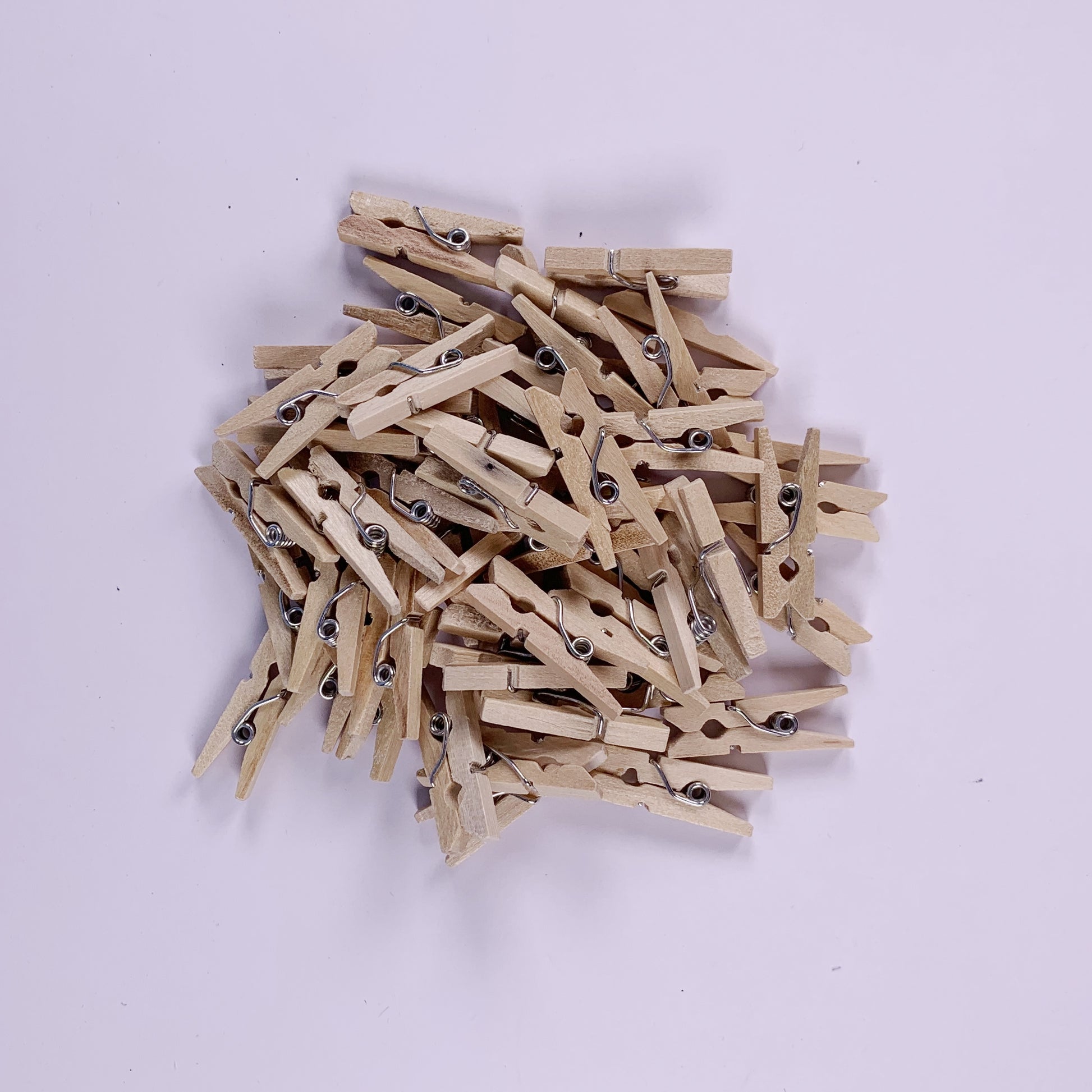 natural mini clothes pegs