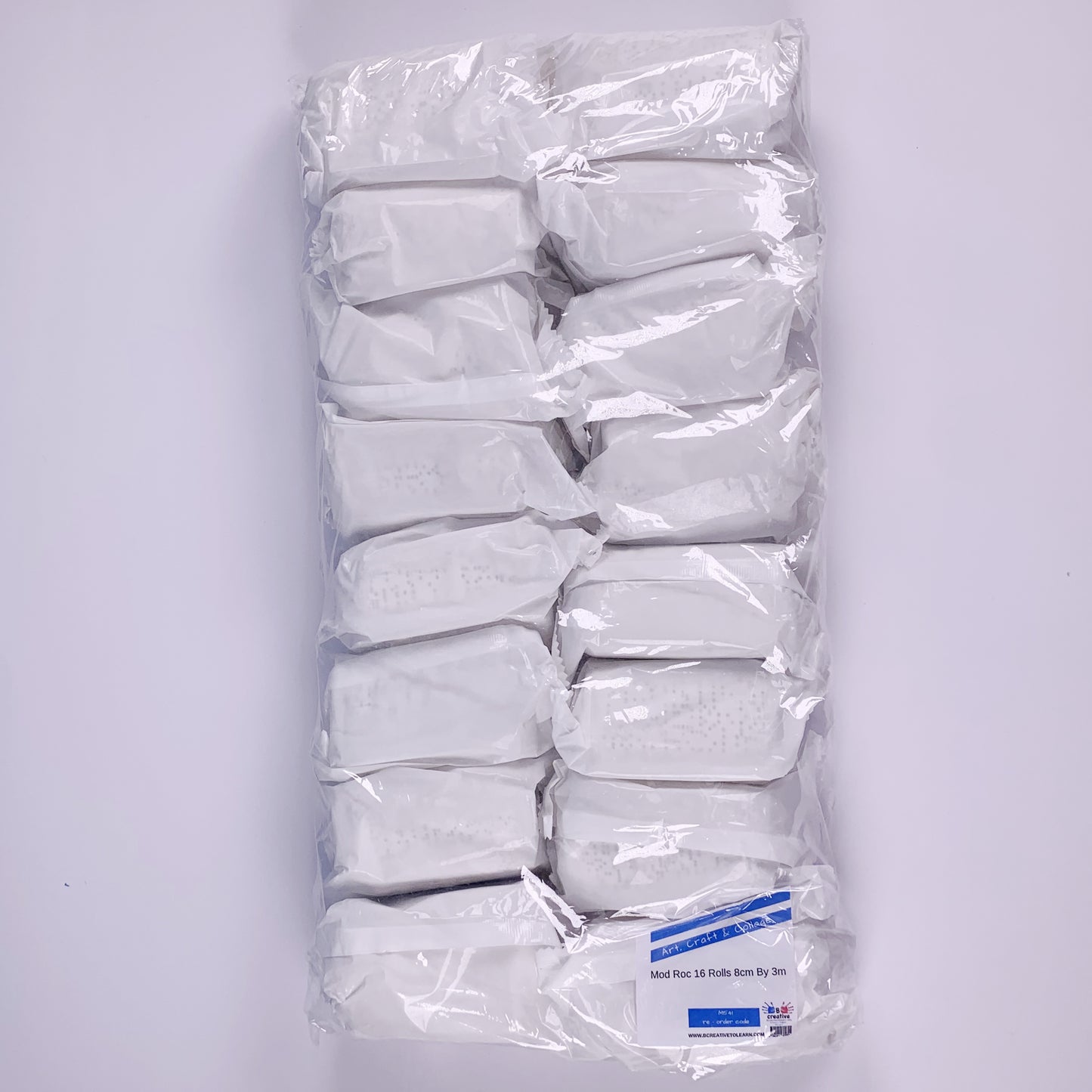 White Fast Drying Modroc Plaster of Paris Bandage Strips 8cm X 3m