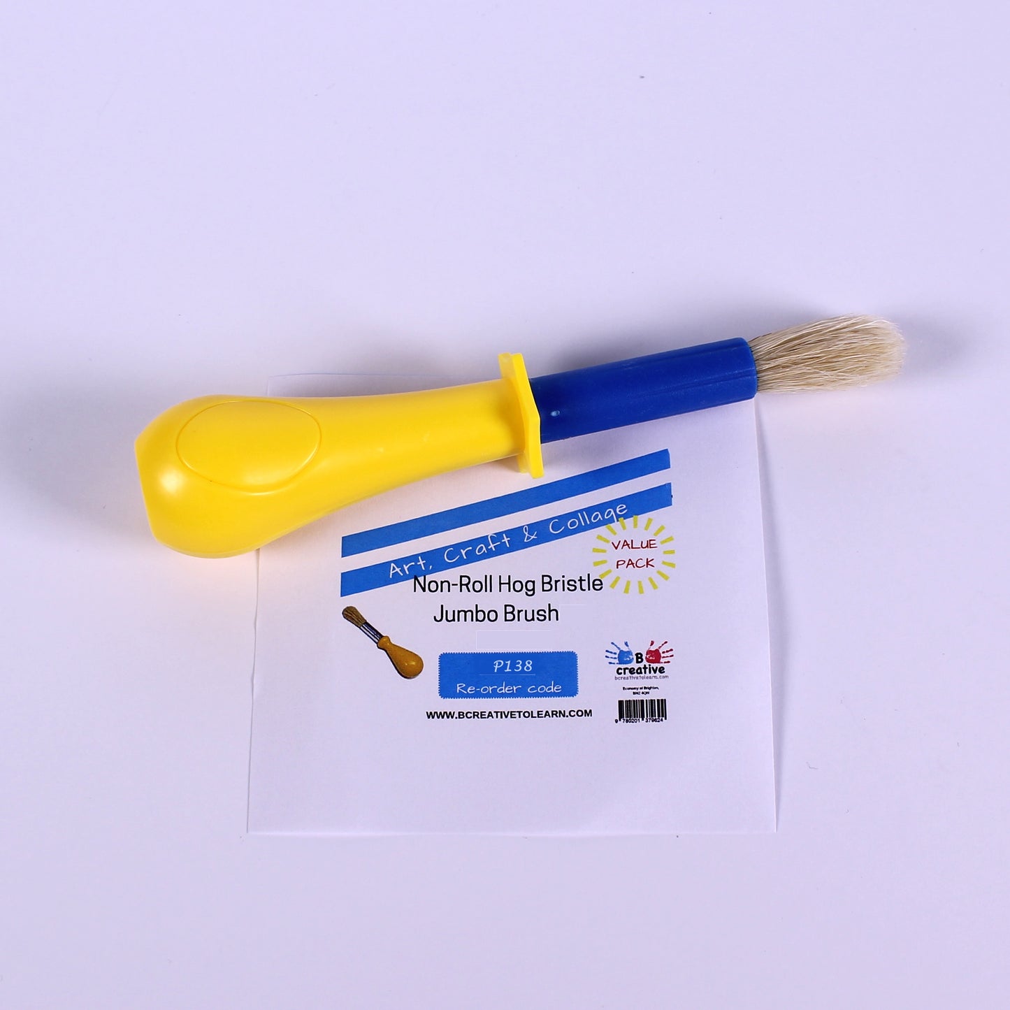 Yellow Non-Roll Hog Bristle Jumbo Paint Brushes