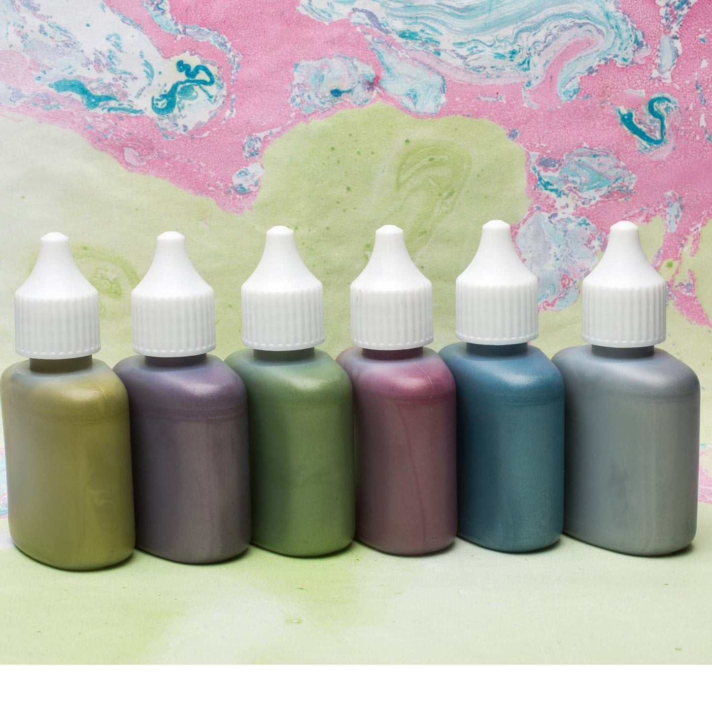 Ready to Use Metallic Marbling Inks 6 x 25ml Bottles