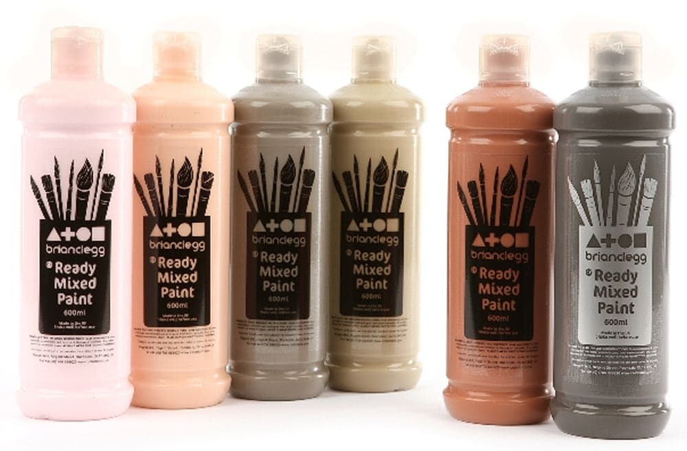 Set of 6 Ready Mix Paints in Skintone Shades - 600ml Bottles