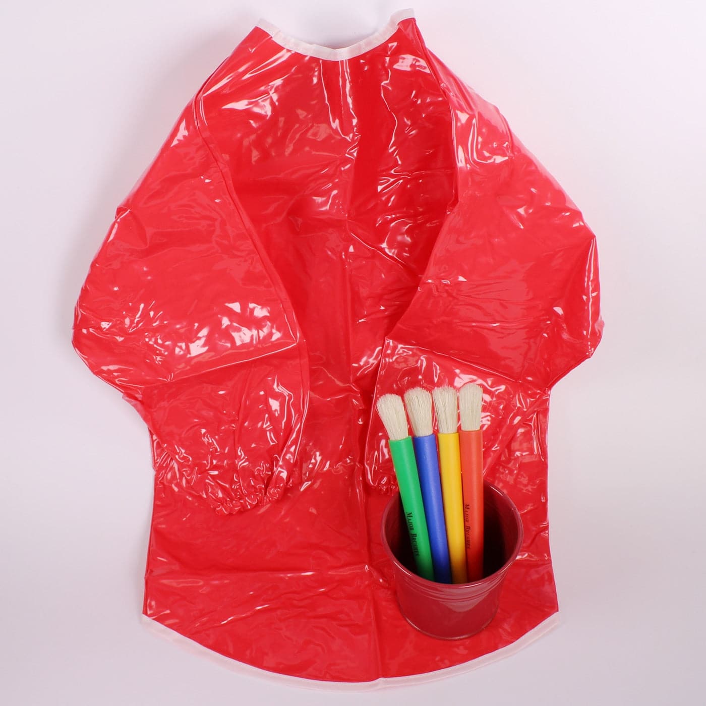 red pvc apron