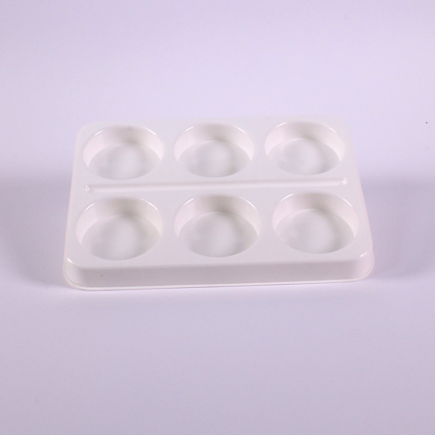 Deep 6 Well White Plastic Paint Mixing Palettes