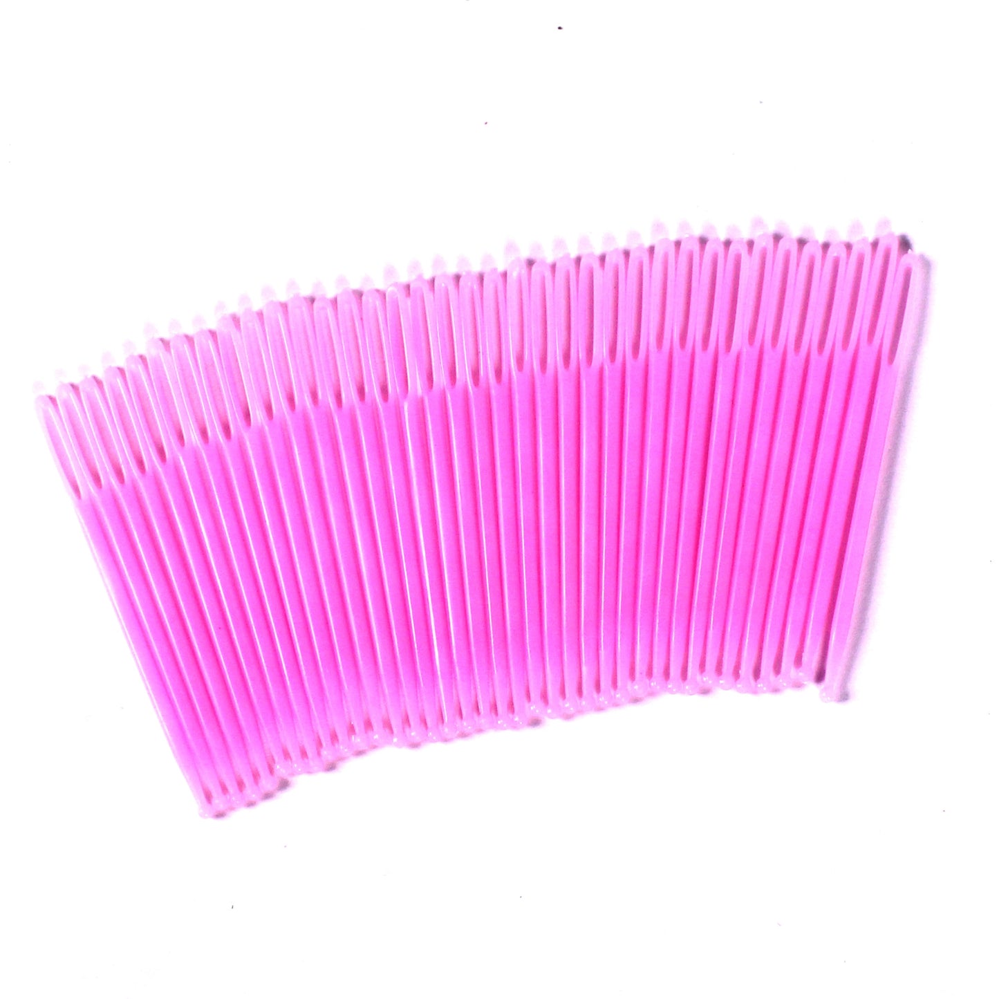 pink plastic large eye needles sewing