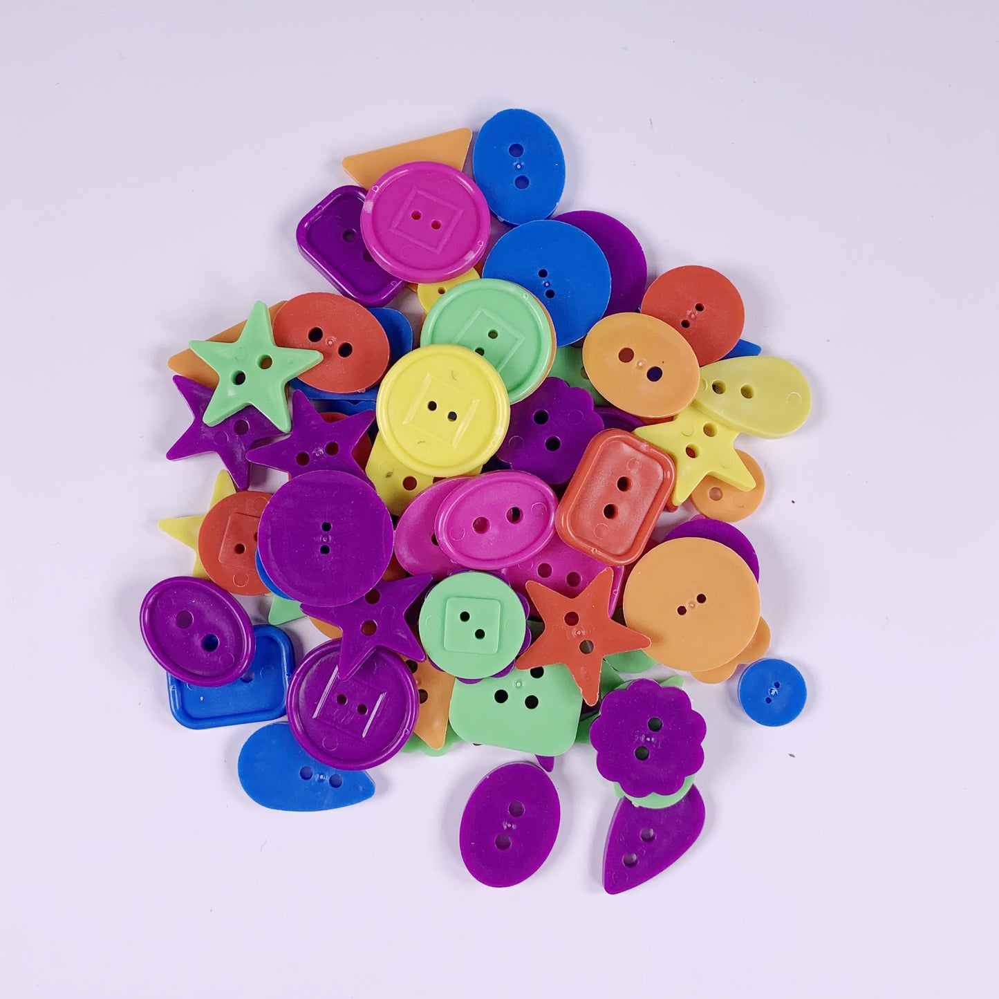 Plastic Play Buttons Assorts Shapes & Colours