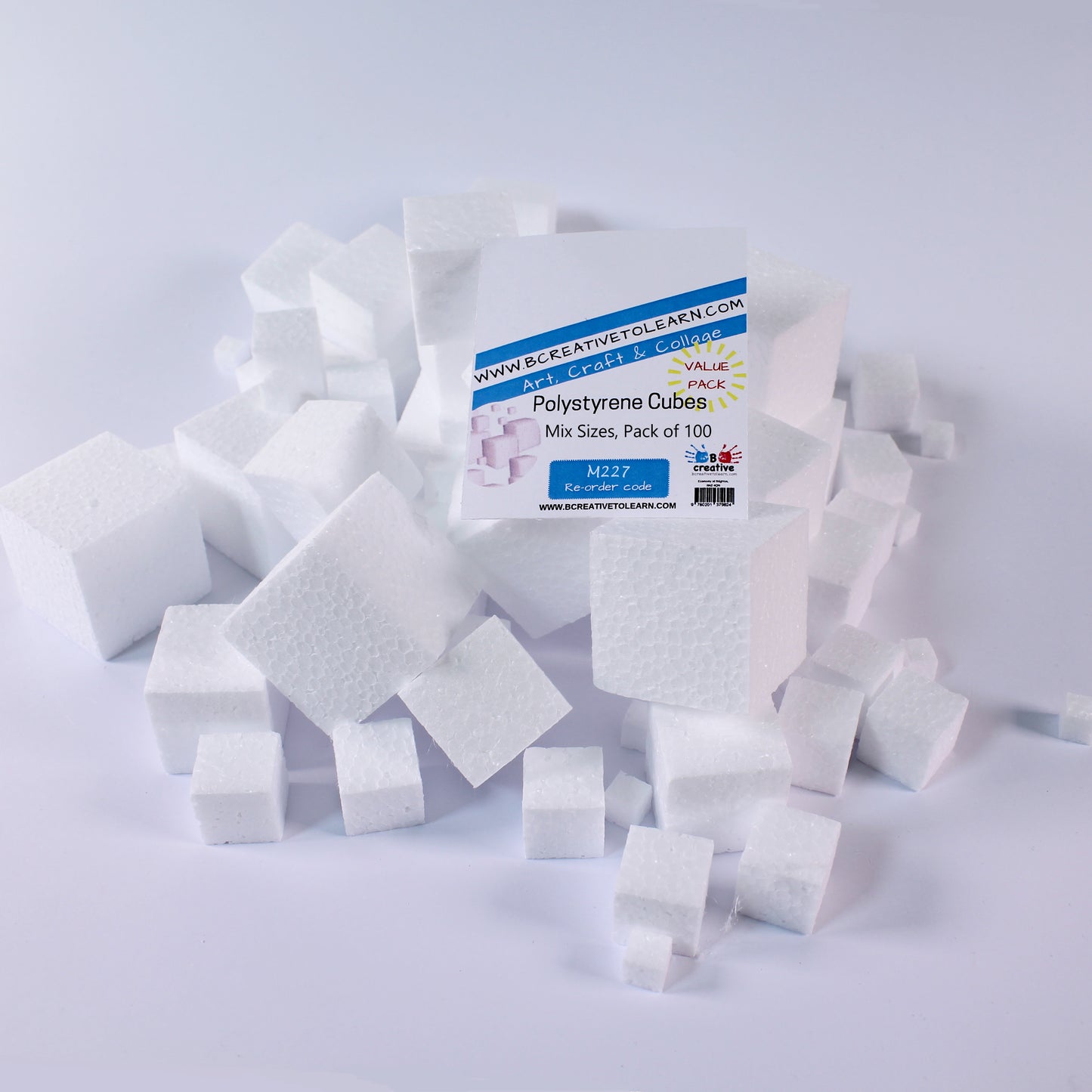 Polystyrene cubes