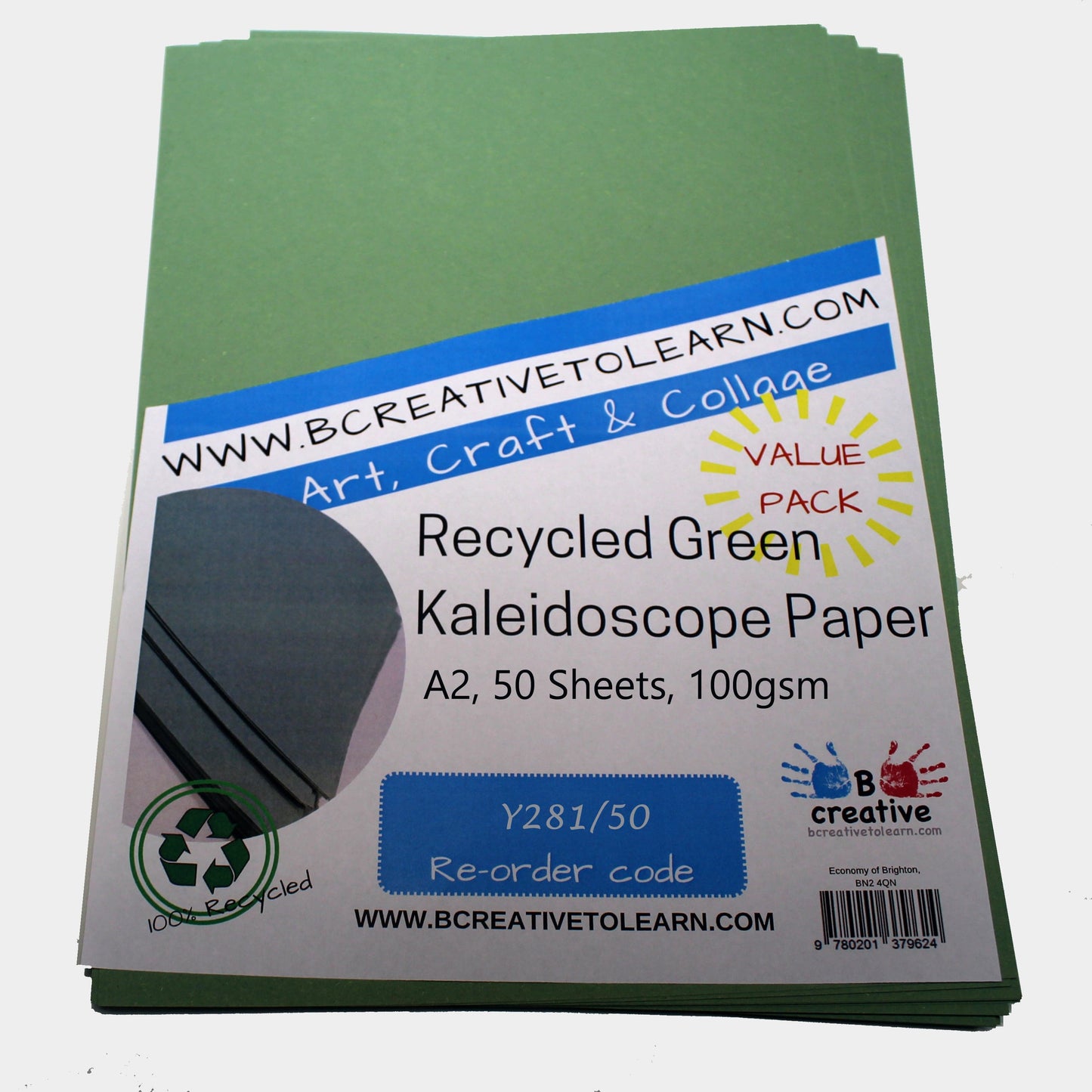 Recycled A2 Green Colour Sugar Paper 100gsm Choose Quantity