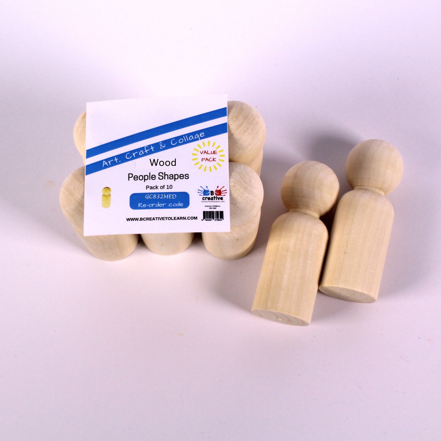 3D Wood People Shapes Pack of 10