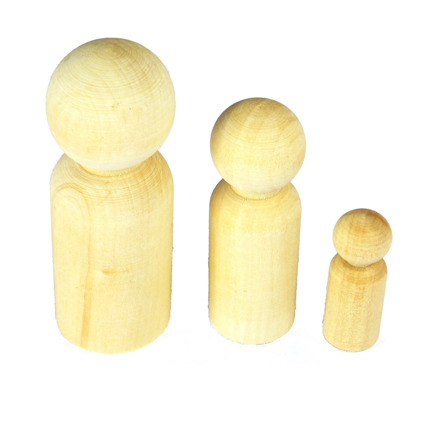 3D Wood People Shapes 3 Sizes Pack of 3