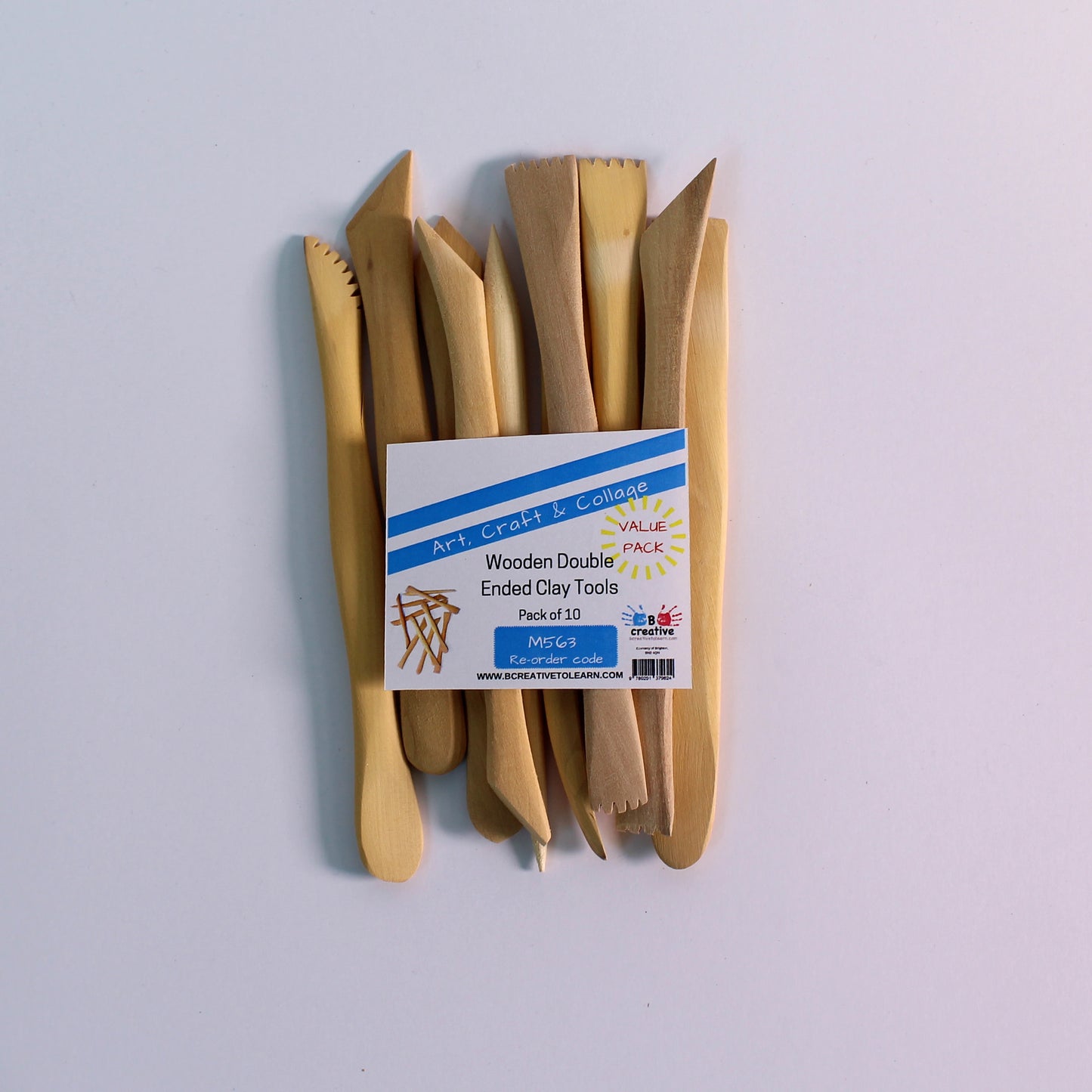 Wooden double ended clay tool set