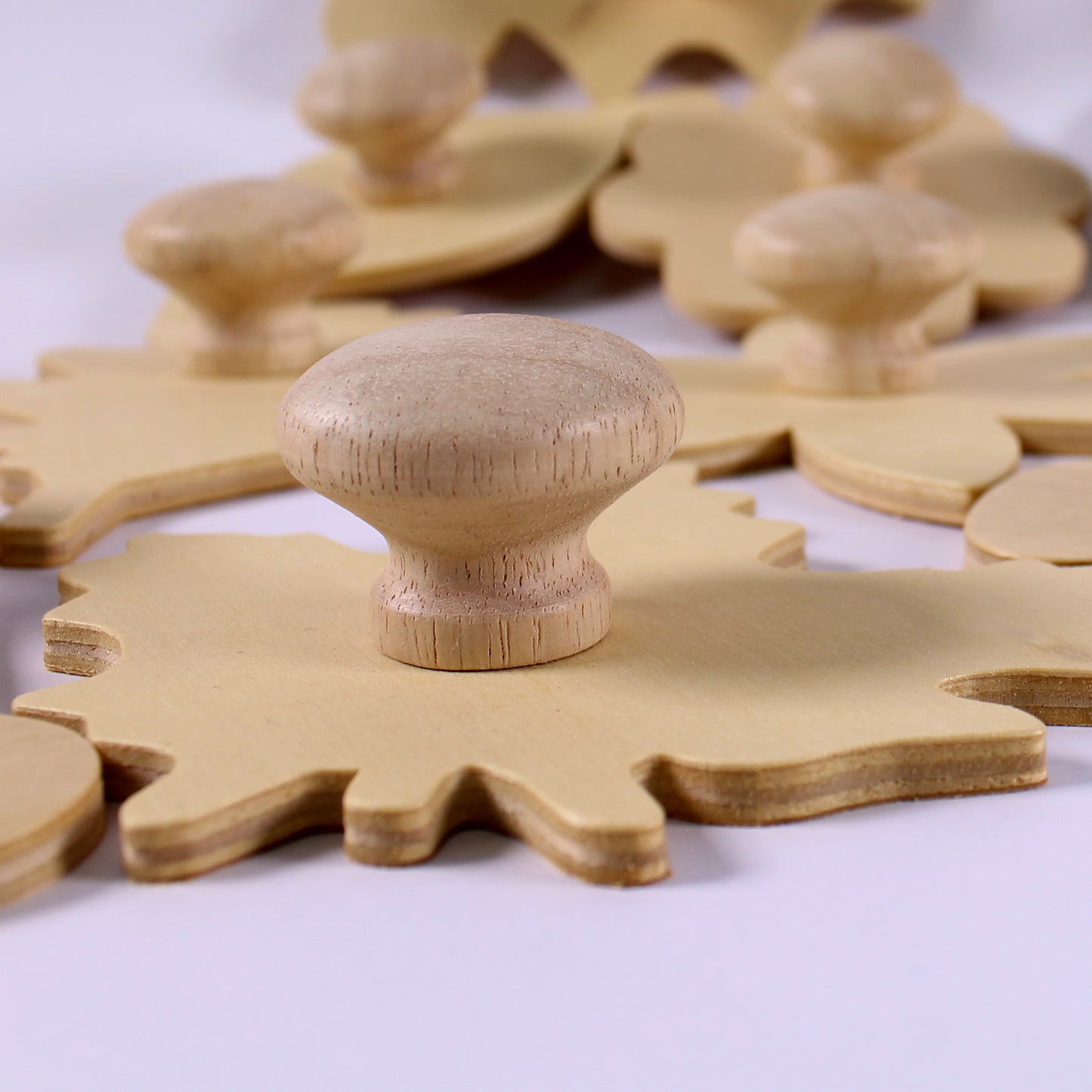 wooden leaf and flower stencils