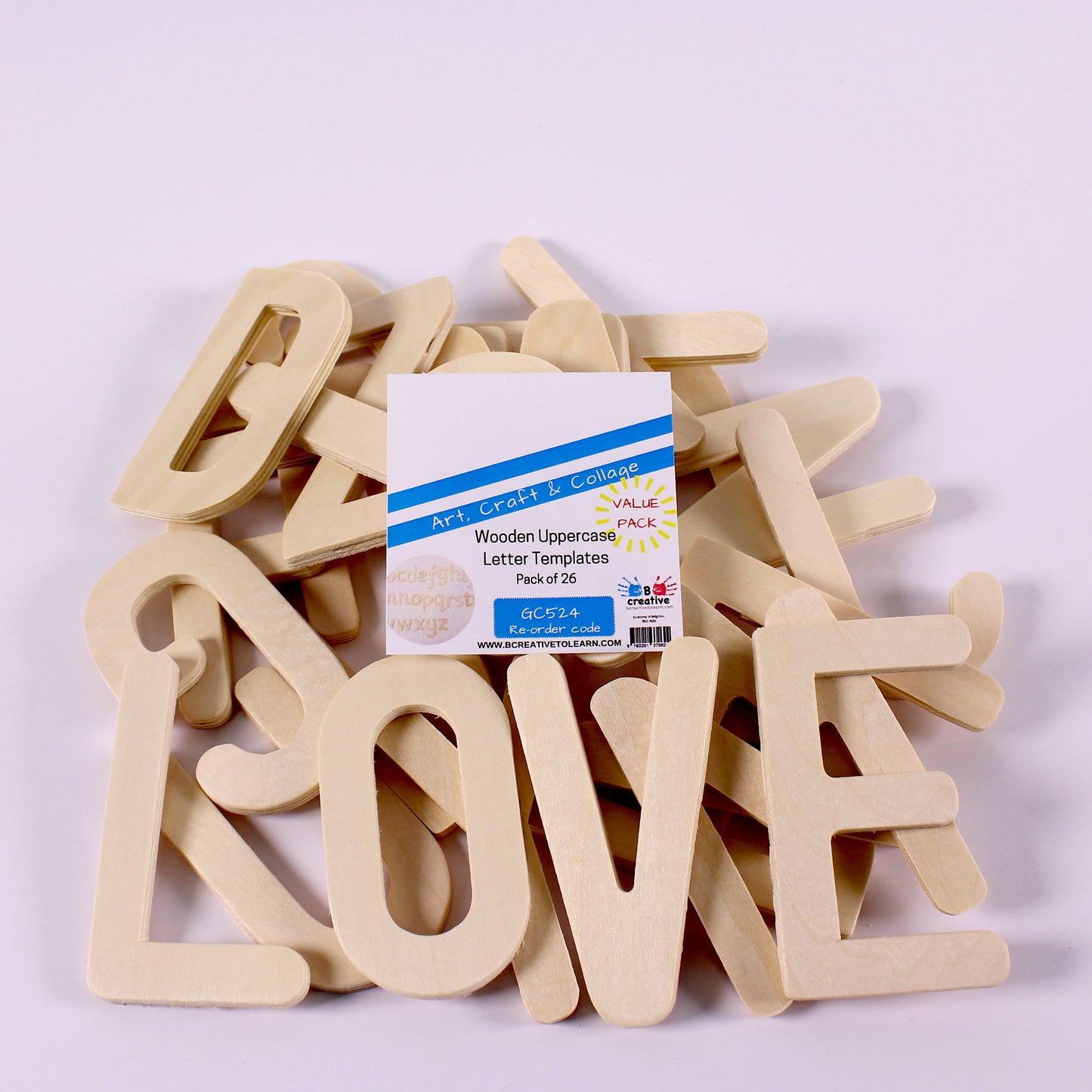 uppercase wooden alphabet