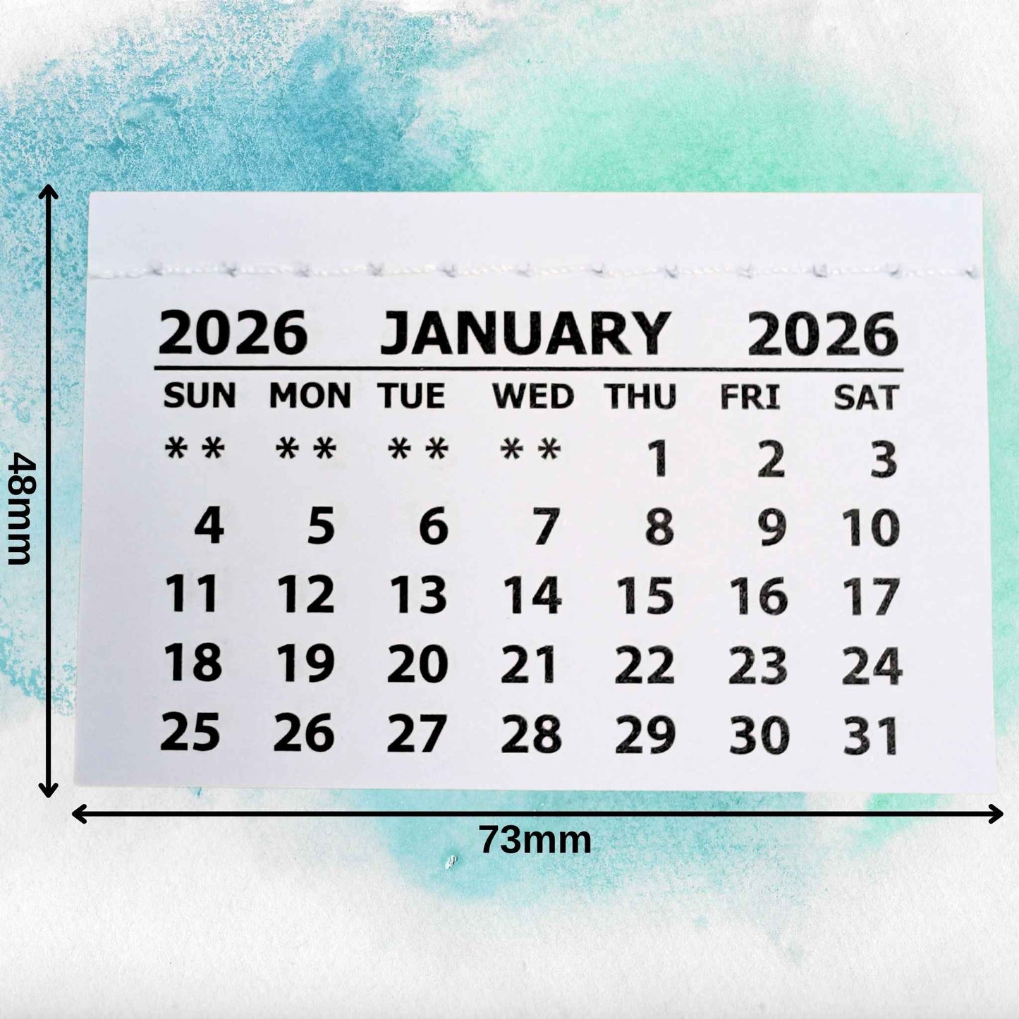 White Stitched Calendar Tabs Pads 2026