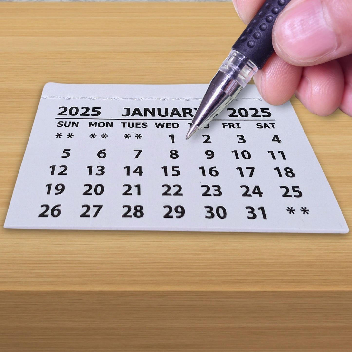 White Stitched Calendar Tabs Pads 2025