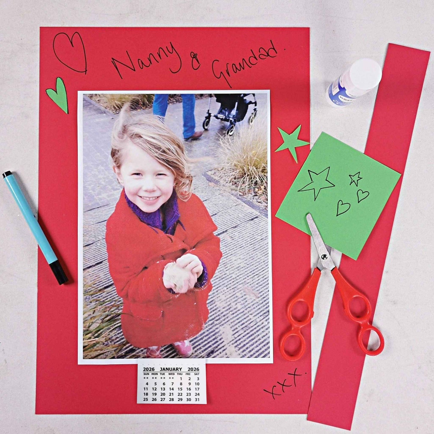 White Stitched Calendar Tabs Pads 2026
