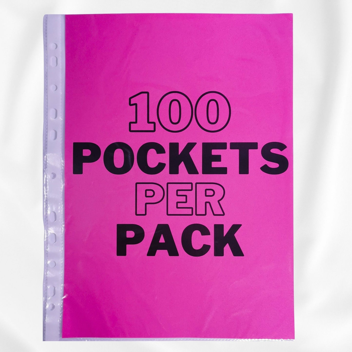 100% Recycled A4 Punched Pockets Pack of 100, 30 Micron Thick