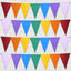 Rainbow Card Bunting 28 Coloured Flags with 5m Jute String Party Decoration