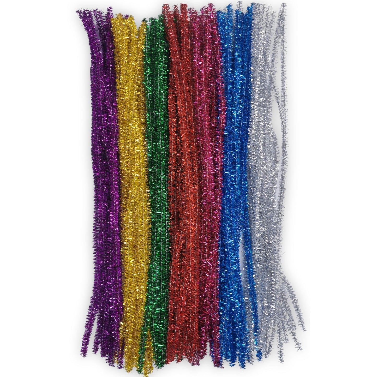 100 Tinsel Assorted Coloured Pipe Cleaners for craft - 30cm or 15cm Long Kids Craft Supplies