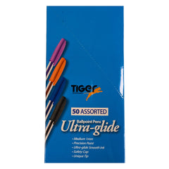 50 Assorted Biro Ultra-glide Ballpoint Pens 1mm Tip