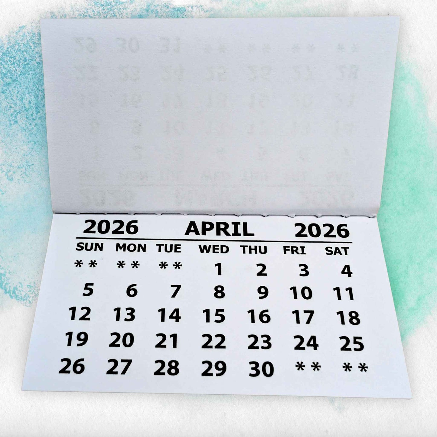 White Stitched Calendar Tabs Pads 2026